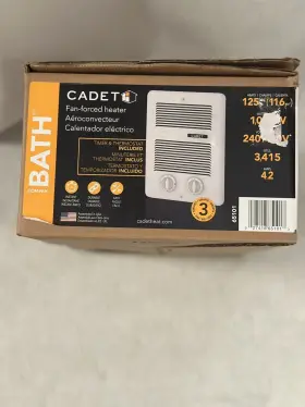 Cbc103tw Cadet 120/240 1000 Watt Com-pak Bath Electric Wall Heater 65101 New In Box White