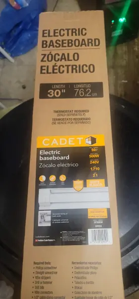 Ebhn1250w Cadet Ebhn1250 Softheat 71 Inch Hydronic Baseboard Heater And 30 Electric