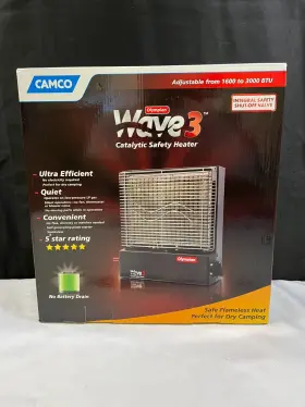 Wave-3 Camco Olympian Ortable Catalytic Safety Heater For Dry Camping