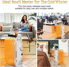 Cg4063 Caynel Portable Electric Space Heater 7 Fins Adjustable Thermostat White New