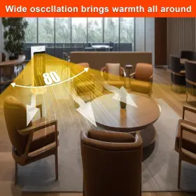 Er68501 Caynel White Tower Space Heater 1500w For Indoor Large Room With Remote 12h Timer