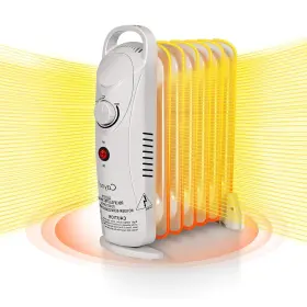 Gg2191 Caynel Electric Portable Space Heater 7-fin Quite Fast Indoor Thermostat Room Radiant