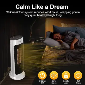 Vr2965 Caynel Home Oscillating Tower Ceramic Heater With Tip-off Switch And Overheat Protection