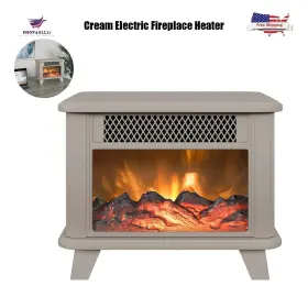 Cfs-566-04 Chimneyfree Cream Electric Fireplace Heater With Remote - Energy Efficient And Stylish