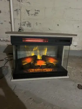 Mo24wm90544-pc72 Chimneyfree 24 Inch Mantel Electric Fireplace 3 Side Glass 5 Setting Heater