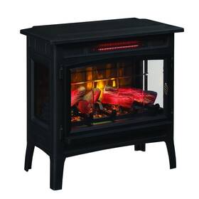 Chimneyfree Mocfi-5011-01 24 Inch 3d Black Electric Infrared Stove Glass Door Digital Thermostat Room Warmer