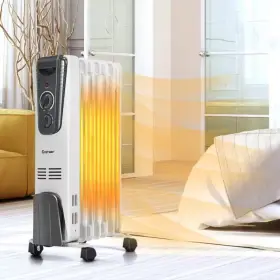 Clihome 744110608052 1500-watt Electric Oil Filled Radiant Space Heater Portable Quiet Radiator Heate