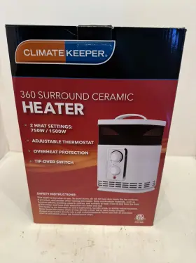 Climate Keeper 481048462904 360 Surround Ceramic Heater White