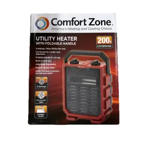Comfort Zone 075877128256 Space Heater And Fan 200 Sq Ft Coverage