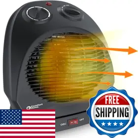 B01bpez61m Comfort Zone Oscillating Space Heater Adjustable Thermostat Desktop Fan-forced