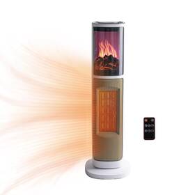 Comfort Zone B0d323w3d3 25-inch Oscillating Tower Space Heater 3d Flame Effect 1500w