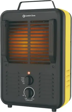 Cz12150 Comfort Zone 1500w Milkhouse Style Electric Utility 1500-watt Black/yellow