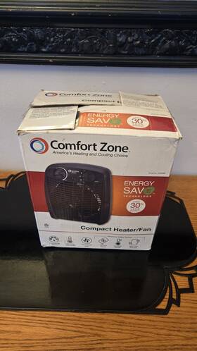 Comfort Zone Cz25ehk Compact Heater/fan Fan-forced Heat Auto Shut-off Black