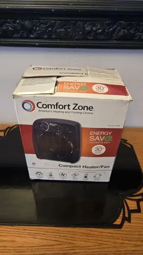Cz25ehk Comfort Zone Compact Heater/fan Fan-forced Heat Auto Shut-off Black