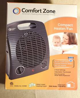 Comfort Zone Cz35bk Compact Heater/fan Black