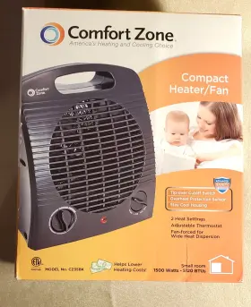 Cz35bk Comfort Zone Compact Heater/fan Black