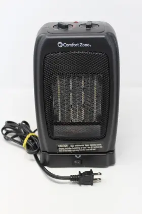 Cz448e Comfort Zone Ceramic Electric Portable Fan Heater Black Rotating Base
