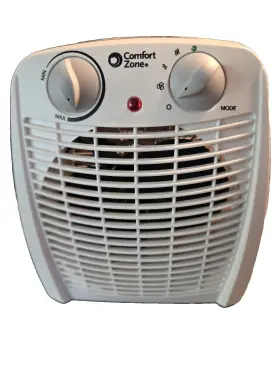 Cz45e Comfort Zone Portable Electric Fan Heater 8x8 Inches Adjustable Temp