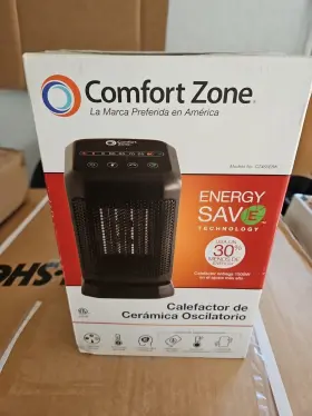 Ht1128a-blk Comfort Zone Oscillating Desktop Heater With Remote For Indoor Use Black