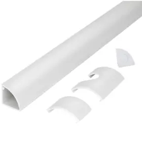 Commercial Electric 857617004668 5 Ft. 1/4 Round Baseboard Cord Channel White