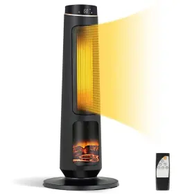 Bxd5390u1-mw Costway 1500-watt 30 Inch Black Ceramic Electric Space Heater Ptc Fast Heating 3d Flame