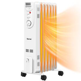 Costway E047a6172 1500w Electric Indoor Oil Heater With 3 Heat Settings And Safe Protection For Home
