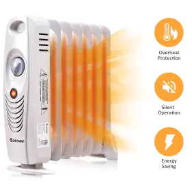 E216us-wha6313 Costway 700 W Portable Mini Electric Oil Filled Radiator Heater 7-fin Thermostat Home