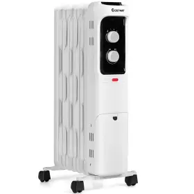 Ep24919us-wh Costway 1500w Oil Filled Space Heater Portable Radiator With Adjustable Thermostat White