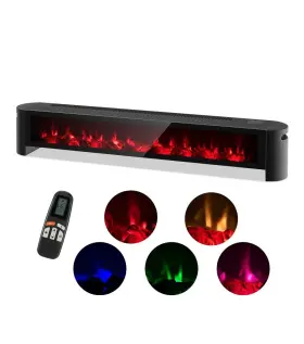 F180us-bka6798 Costway 1400w Electric Baseboard Heater Convection Space With Realistic 3d Flame
