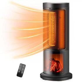 Costway Hcst05967 17-inch Tower Space Heater For Indoor Use 1500w Ptc Fireplace