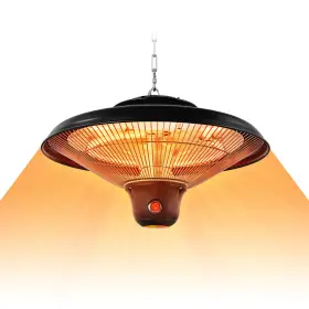 Us-2fp10067us-bk Costway Electric Hanging Heater Ceiling Mounted Infrared 1500w With Remote Control