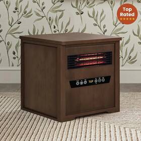 Country Living 744110328936 Infrared Portable Rolling Space Heater With Birchwood Grain Fini