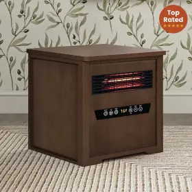 Country Living 744110328936 Infrared Portable Rolling Space Heater With Birchwood Grain Fini