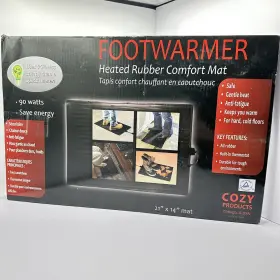 Cozy 706069237332 Foot Warmer Rubber Floor Mat Heater Portable Electric Space Heated Pad Black