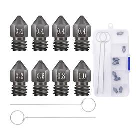 Creality 971636402824 8pcs 3d Printer Hardened Steel Mk8 Nozzles Upgraded Metal Extruder 0