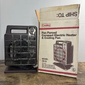Hr-15 Crosley Vintage Fan Forced Electric Heater And Cooling Model 3 Speeds