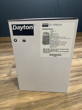 Dayton 1vnx1a Portable Electric Heater 900/1500 W Overheat Protection/tip Over Switch