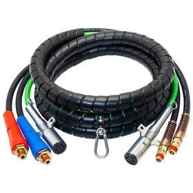 Dazakoot Dk-3in1lone 15ft Air Line Hose Kit 3-in-1 Abs And Power Airline For Semi Truc
