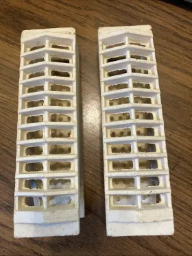 X4104133 Dearborn X104133 Set Of 2 Radiant Ceramic Heater Grate Insert Bricks 7.875 Inch