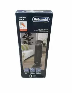 3806401 Delonghi 1500w Ceramic Tower Space Heater With Thermostat And Remote New