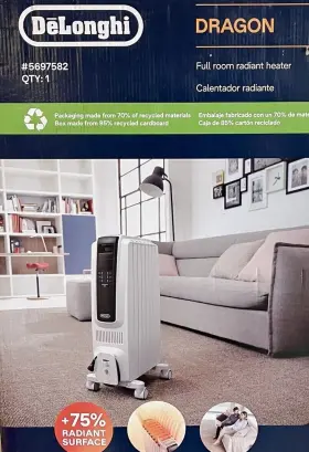 5697582 Delonghi Delonghi-new-up To 1500-watt Tower Indoor Space Heater With Thermostat #5697582