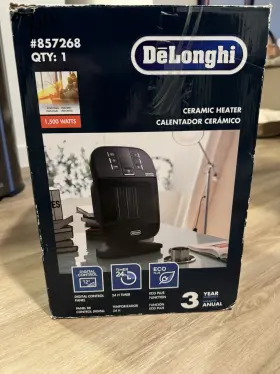 Hfx60o15l Delonghi 857268 Compact Digital Ceramic Personal Heater Open Box