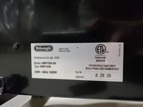 Hmp1500 Delonghi Mica Panel Space Heater 1500w Model
