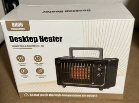 Desktop Heater Bh06 Space 600w Timer Speeds Remote Control Red New