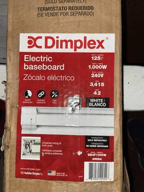 Dimplex Db4f1000w Electric Baseboard Heater 48 Inch 1000w 240v-white -new