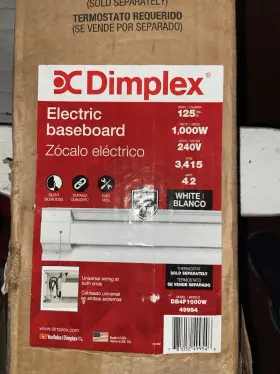Db4f1000w Dimplex Electric Baseboard Heater 48 Inch 1000w 240v-white -new