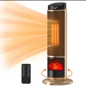 Ptc-2077l Dolaso Gold 1500w Space Heater Portable Indoor Bedroom Living Room With Remote 70