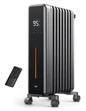 1500w Dreo 810142854320 Radiator Heater Portable Space Oil Filled With Remote Control - Gray