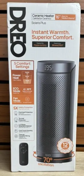 89531255 Dreo 35 Solaris Tower Heater With Remote Control Black