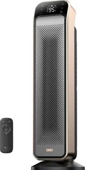 Dbsh13 Dreo - 25 Inch 11.5ft/s Fast Portable Room Heater With Remote And Thermostat Gold